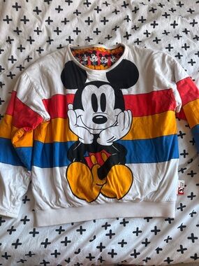 Disney Mickey Mouse puffy crewneck reversible retro
